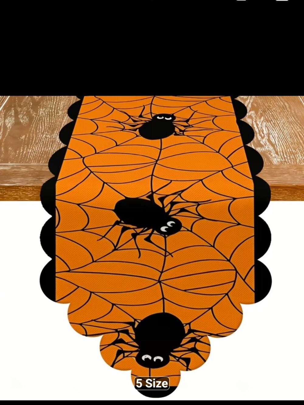 New Halloween Spider Web Orange Table Runner 16x55 #1646-767